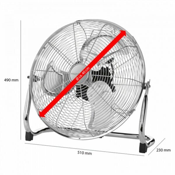 Proficare Windmaschine Bodenventilator Metal Retro-Design Ø 40 cm NEU – Bild 2