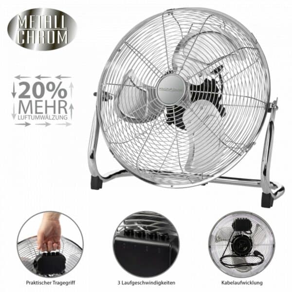 Proficare Windmaschine Bodenventilator Metal Retro-Design Ø 40 cm NEU – Bild 3