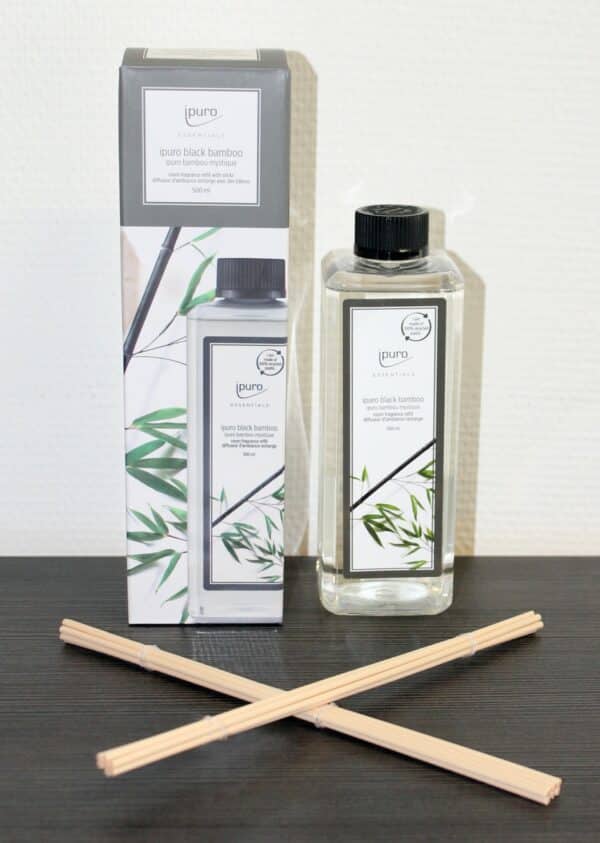 1L/49,80€ Ipuro Black Bamboo 500 ml Flasche Raumduft Moschus Jasmin Zitrone – Bild 2