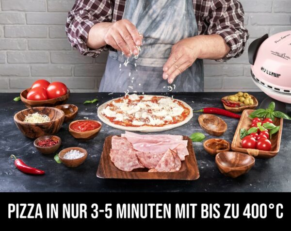 G3-Ferrari Pizzamaker Pizzaofen Express 400°C 1200W ICE Rosa Pink NEU – Bild 10