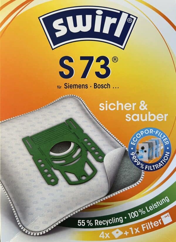 16x Swirl Staubsaugerbeutel S73 Siemens Bosch + 4 Abluftfilter NEU