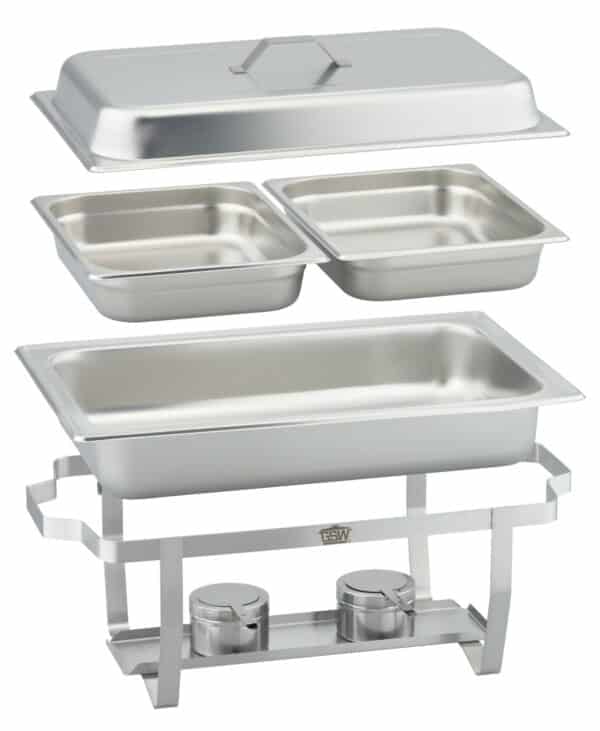 GSW Chafing-Dish Set Speisewärmer 2x GN 1/2 GN 1/1 Silber NEU – Bild 4