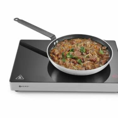 Hendi Induktion Warmhalteplatte Kochfeld aus Glaskeramik und Edelstahl 1000W NEU