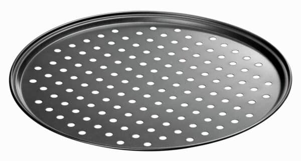 Ø 29 cm Pizzaform Pizza-Back-Blech Pizza-Teller Ofenblech Rund gelocht Schwarz