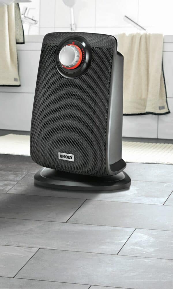 Unold Keramik Bad-Heizlüfter für das Badzimmer 1200-2000 Watt Schwarz NEU