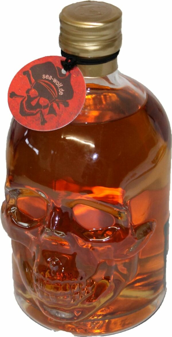(1L/44,80€) RUM Totenkopf-Flasche SeaWolf Spirit 35% Vol. 0,5 Liter NEU – Bild 2