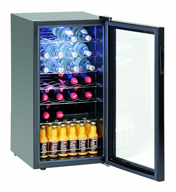 Bartscher Flaschen-Kühlschrank mit Glastür 88 Liter Schwarz NEU – Bild 3