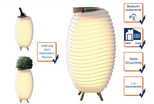 Synergy LED-Lampe Getränkekühler Weinkühler Dimmbar Bluetooth Sound-System XL 65 – Bild 2