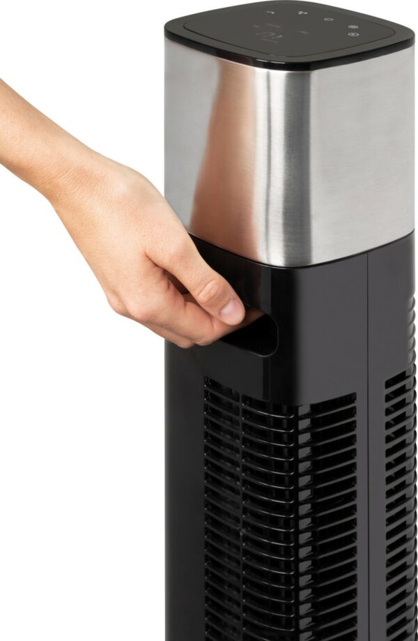 Proficare Turmventilator Standventilator aus Edelstahl mit Fernbedienung Silber – Bild 3