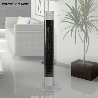 Proficare Turmventilator Standventilator aus Edelstahl mit Fernbedienung Silber