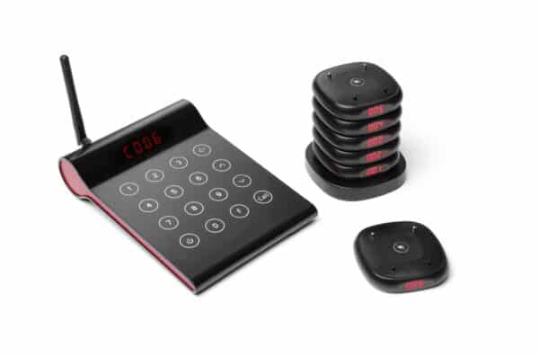 Hendi Pager-System Set mit 10 Pager LED Digital Reichweite 500m Schwarz NEU