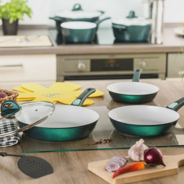 Genius Keramik Bratpfanne Pfannen-Set Cerafit Fusion Grün Weiss 3-tlg. NEU – Bild 4