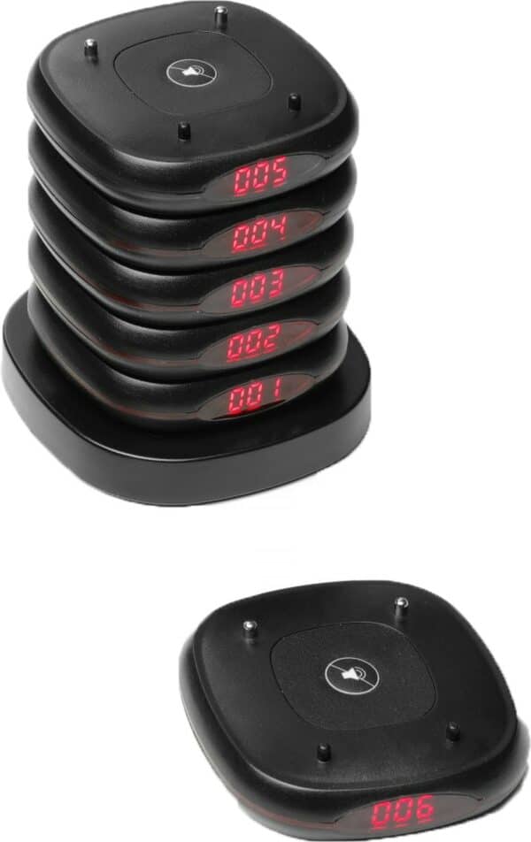 Hendi Pager-System Set mit 10 Pager LED Digital Reichweite 500m Schwarz NEU – Bild 2