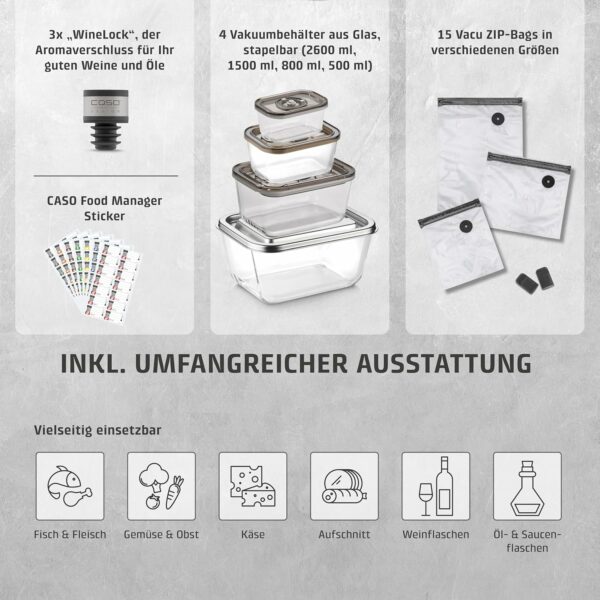 CASO Hand-Akku-Vakuumierer Design Vacu OneTouch Pro Set NEU – Bild 3