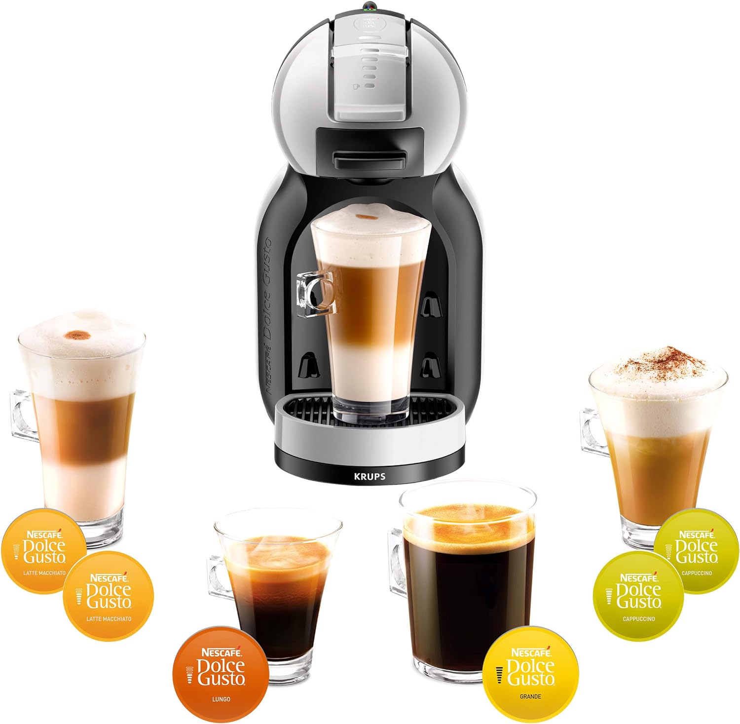 Dolce Gusto Kapsel-Kaffeemaschine Kapselmaschine Mini Me Grau Schwarz NEU