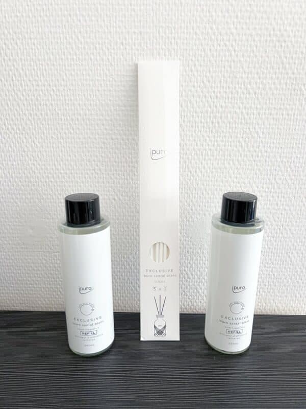 Ipuro Duftöl Raumduft Lufterfrischer Santal Blanc 2x 240 ml Flasche + 5 Sticks