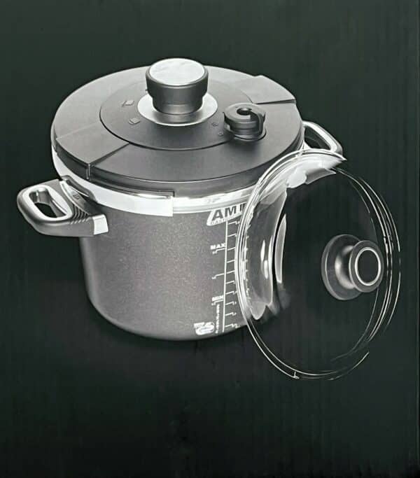 AMT Schnell-Kochtopf-Set Induktion mit Deckel und Glasdeckel Ø 24 cm 7 Liter