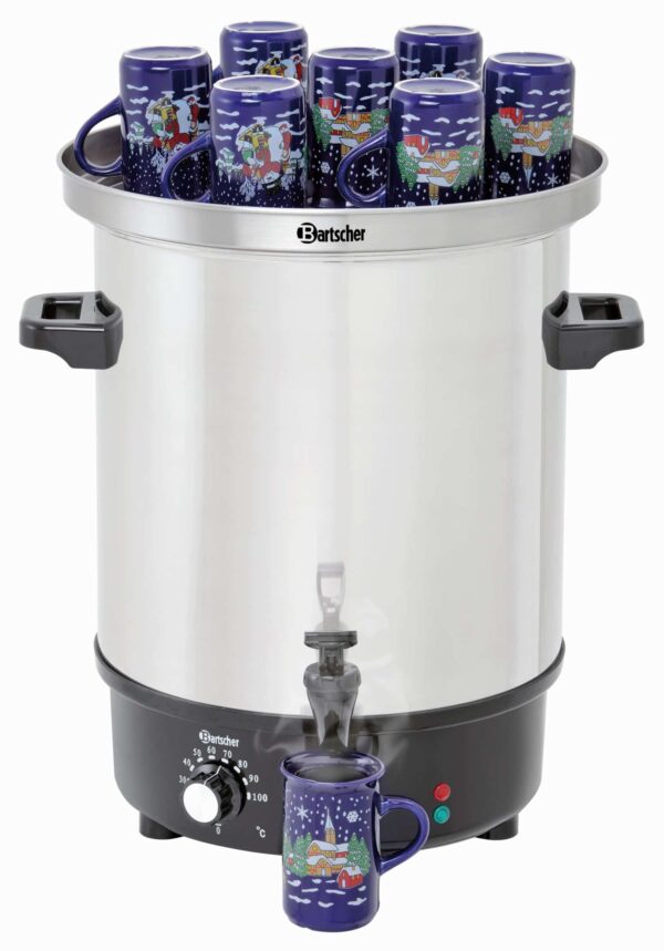 Bartscher Glühweinkessel Glühweintopf Einkochtopf Set + Warmhaltedeckel 25 Liter