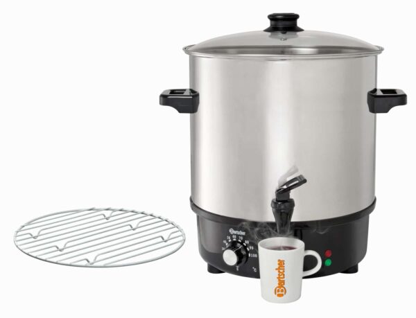 Bartscher Glühweinkessel Glühweintopf Einkochtopf Set + Warmhaltedeckel 25 Liter – Bild 2