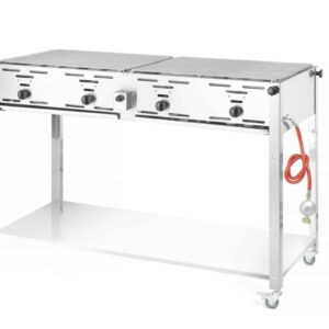 Hendi Quattro Gas-Grill Grill-Master Edelstahl inkl. Grill und Bratpfanne NEU