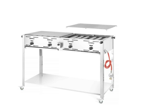 Hendi Quattro Gas-Grill Grill-Master Edelstahl inkl. Grill und Bratpfanne NEU – Bild 3