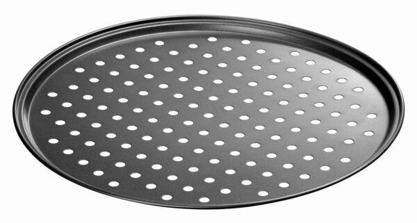 Ø 29 cm Pizzaform Pizza-Back-Blech Pizza-Teller Ofenblech Rund gelocht Schwarz