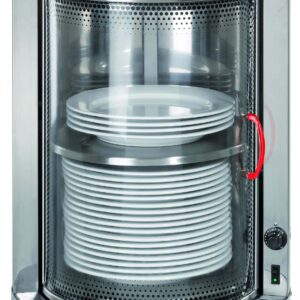 Bartscher Tellerwärmer für 30-40 Teller CNS Glas Silber NEU