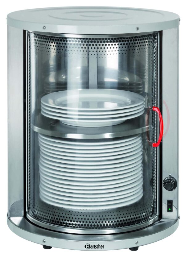 Bartscher Tellerwärmer für 30-40 Teller CNS Glas Silber NEU