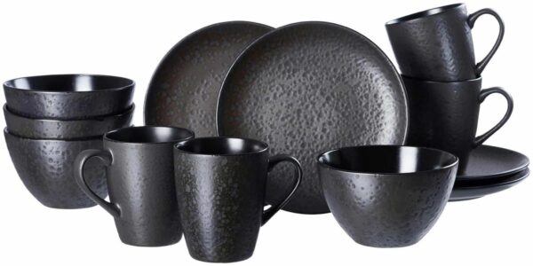 Ritzenhoff Frühstück-Set Komplett-Service Kombiservice Kitwe Schwarz 12-tlg. – Bild 2