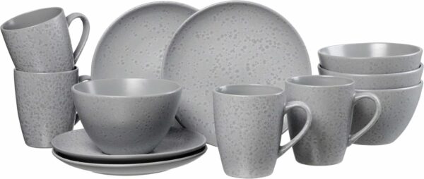 Ritzenhoff Frühstück-Set Komplett-Service Kombiservice Serie Kitwe Grau 12-tlg.