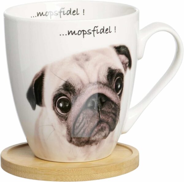 Ritzenhoff Mops-Tasse Kaffee-Becher Tee-Tasse Jumbo-Becher 600ml Weiss NEU – Bild 3