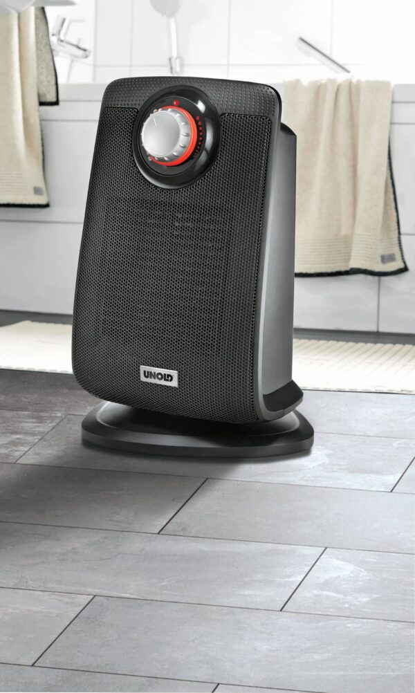Unold Keramik Bad-Heizlüfter für das Badzimmer 1200-2000 Watt Schwarz NEU
