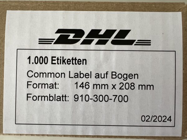 1000x DHL Versand-Etiketten Paket Aufkleber 146 x 208 mm 910-300-700 DIN A5 NEU – Bild 3