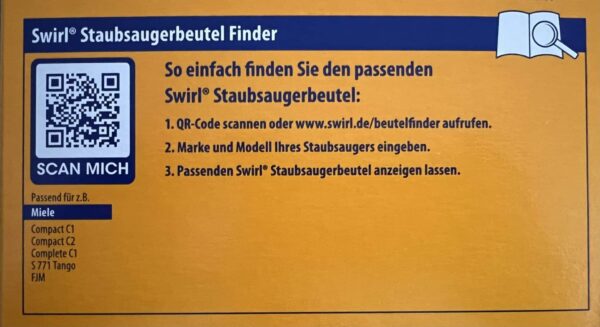 16 Swirl M50 Staubsaugerbeutel für Miele Staubsauger + 4 Abluftfilter NEU – Bild 3