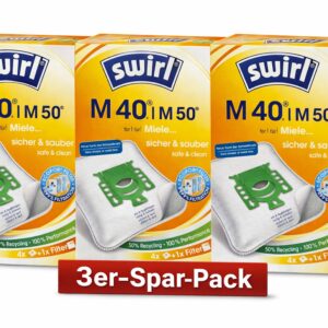 12 Swirl Staubsaugerbeutel M40 M50 für Miele Staubsauger + 3 Abluftfilter NEU