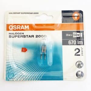 13x OSRAM G4 Halogen Stiftsockel-Birne Lampe dimmbar 12V 35W = 50W Warm-Weiss