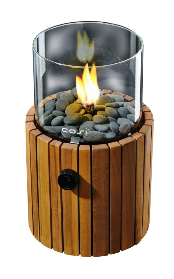 Cosi Tischkamin Feuertisch Gas Laternen Cosiscoop Timber Ø 18 x 30 cm NEU