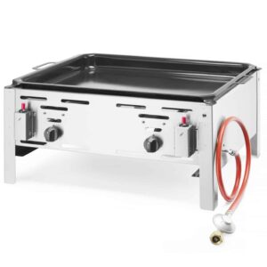 Hendi Gas-Tisch-Grill aus Edelstahl Bake-Master Maxi inkl. Bratpfanne 11,6 kW