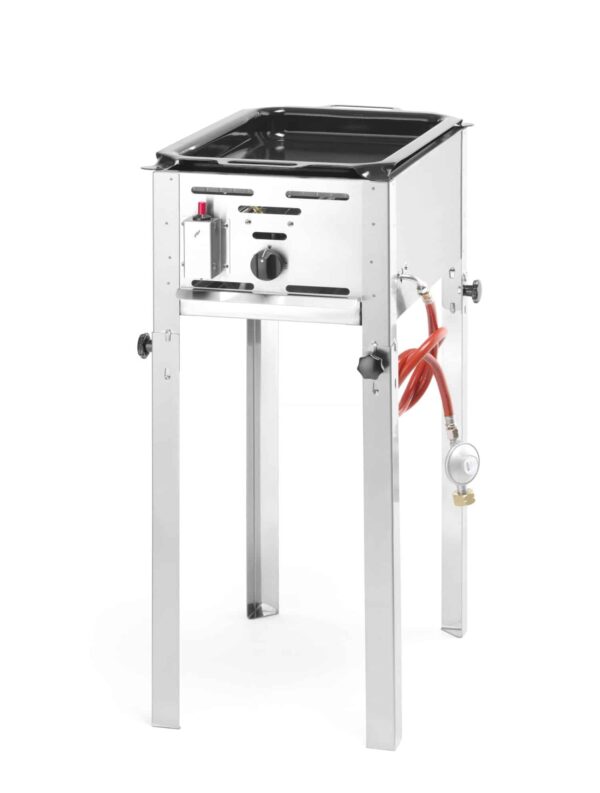 HENDI Gas-Grill Grill-Master Gas-Bräter aus Edelstahl inkl. Grill und Bratpfanne – Bild 2