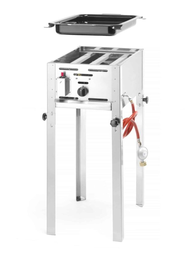 HENDI Gas-Grill Grill-Master Gas-Bräter aus Edelstahl inkl. Grill und Bratpfanne – Bild 3