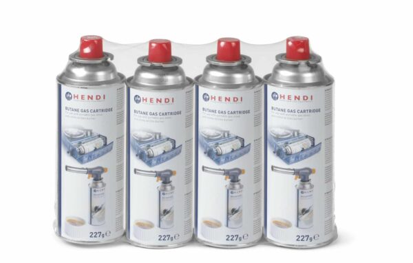 4x Hendi Butan Gaskartuschen Flüssiggas-Kartuschen LPG Gas-Kocher NEU