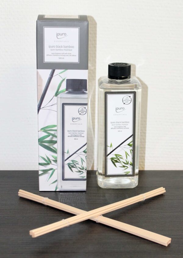 1L/49,80€ Ipuro Black Bamboo 500 ml Flasche Raumduft Moschus Jasmin Zitrone – Bild 2