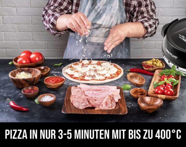 G3-Ferrari Pizzamaker Pizzaofen Napoletana 400°C 1200W Schwarz NEU – Bild 11