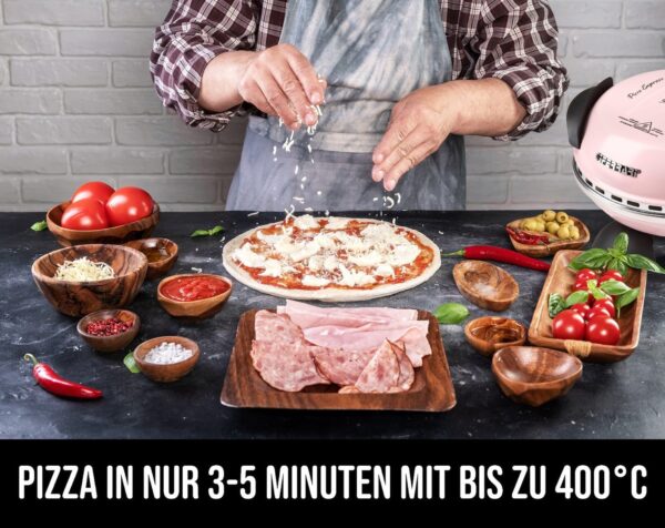 G3-Ferrari Pizzamaker Pizzaofen Express 400°C 1200W ICE Rosa Pink NEU – Bild 10