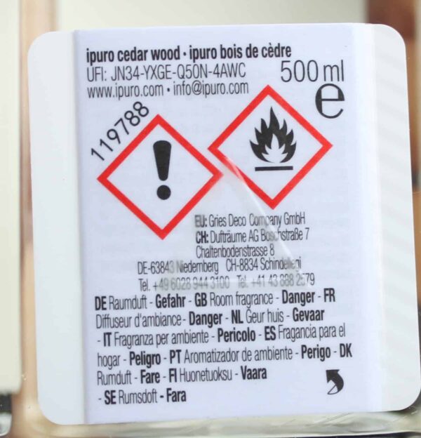 1L/49,80€ Ipuro Raumduft-Nachfüller Cedar Wood 500 ml Flasche NEU – Bild 3