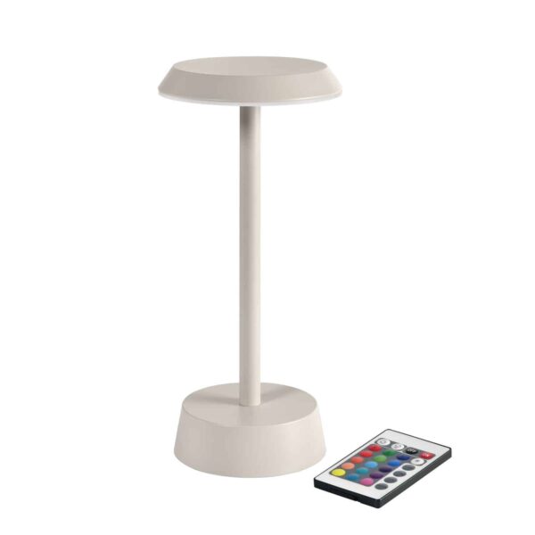 DUNI LED-Tisch-Lampe AKKU Kabellos Nour Ø 11,9 cm x 26,3 cm Höhe Taupe NEU