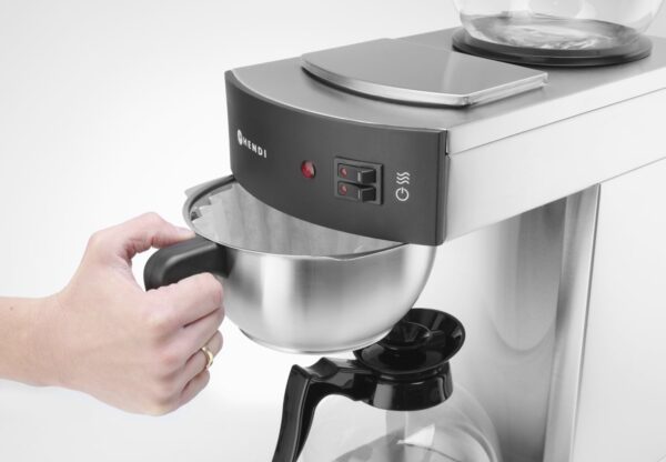 Hendi Kaffeemaschine Kaffeeautomat aus Edelstahl 2x 1,8 Liter Glaskanne Silber – Bild 8