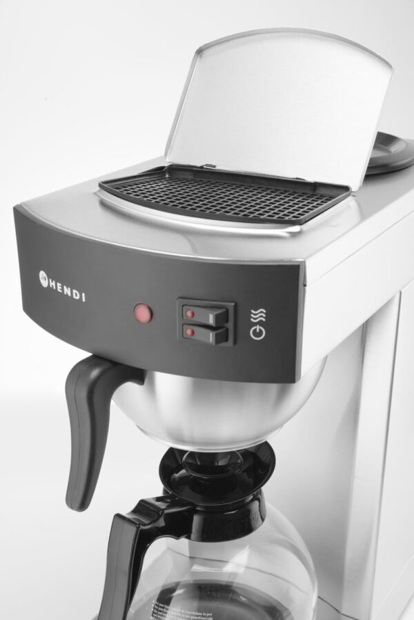 Hendi Kaffeemaschine Kaffeeautomat aus Edelstahl 2x 1,8 Liter Glaskanne Silber – Bild 4