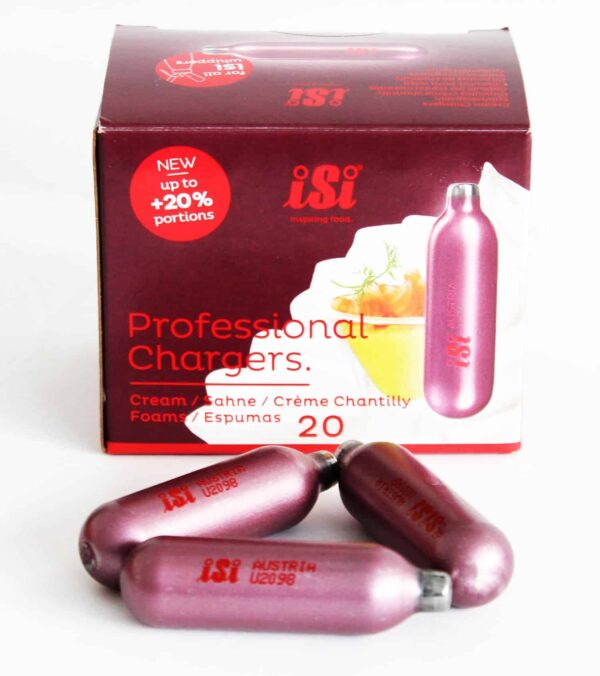 20x ISI Sahne-Kapseln N2O cream capsules Professional Gastro Chargers NEU