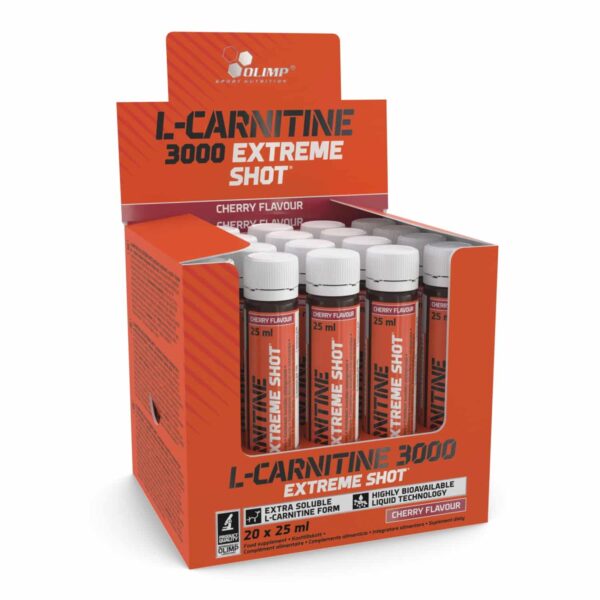 20x Olimp L-Carnitin 3000 Extreme Shot Display 25ml Ampulle Kirsch NEU